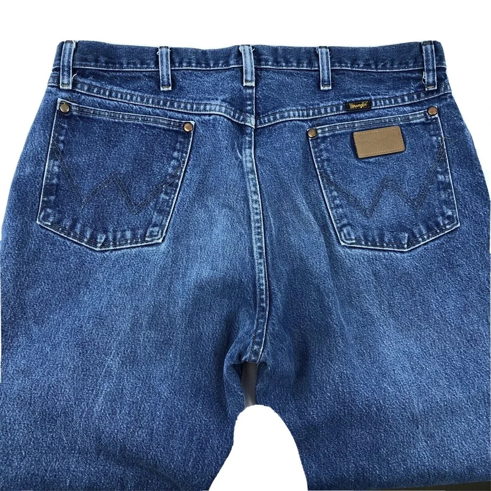 Wrangler 13MWZ Denim Blue Jeans 38x29 Cowboy‎ Jeans Straight Fit Rodeo Cut Style